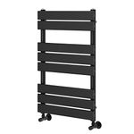 Ark Matt Black Bathroom Radiator Designer Heated Towel Rail Ladder Flat Panel Heater 800mm x 500mm