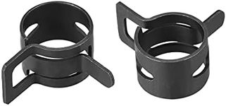 uxcell Steel Band Clamp 15mm for Fuel Line Silicone Hose Tube Spring Clips Clamp Black Manganese Steel 10Pcs