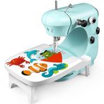 Sewing Machine for Beginners, Portable Double Speed Sewing Machine with Extension Table & Foot Pedal & Sewing Accessories, Small Sewing Machine for Clothes, Pillowcases, Sheets, Home Use