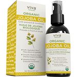 Pure Organic Jojoba Oil - Natural Face Oil, Nail Oil and Hair Moisturizer, Perfect Carrier Oil For Essential Oils and DIY Skin Care, Cold-Pressed and Unrefined Jojoba Oil Organic, 4 fl. Oz