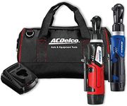 ACDelco ARW1209-K92GL G12 Lithium-Ion 12V (10.8V) Electric 3/8" & 1/4" Cordless Ratchet Wrench Set Power Tool Combo Kit | Tool Set Includes x2 Battery Packs, x1 Charger, x1 Flashlight & Canvas Bag
