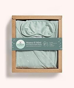 ergoPouch Mama & Mini Gift Includes Organic Cotton Cocoon Swaddle Bag 1.0 TOG for Newborn Babies, Eye Mask & Matchy Matchy Robe, One Size Fits Most, Sage, Pack of 3