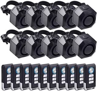 NineLeaf 10PK Rechargeable Bike Alarm with Wireless Remote,Vibration Sensor Anti-Theft Alert,IP54 Waterproof,Home Security Door Window Alert,110dB Super Loud