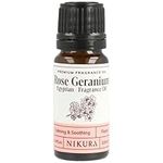 Nikura | Rose Geranium (Egyptian) Fragrance Oil - 10ml | Perfect for Soap Making, Candle Making, Wax Melts, Diffuser | Great for use in Bath Bombs, Perfume Scents, Potpourri | Vegan & UK Made