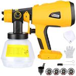 YEX-BUR Cordless Paint Sprayer Compatible with Dewalt 18V 20V Battery Handheld HVLP Spray Gun Easy to Spray for Furniture Fence Cars Walls DIY Works House Painting