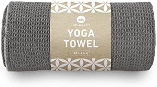 Lotuscrafts Yoga Towel Wet Grip - Non-Slip & Quick Drying - Non-Slip Yoga Towel with High Traction - Yoga Towel Ideal for Hot Yoga [183 x 61 cm]