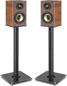 Rfiver Upgraded 45° Swivel Speaker Stands Pair for Surround Sound, Heavy Duty 28 Inch Bookshelf Speaker Stand Each Holds 22lbs Large Speaker, Floor Speaker Stand Built-in Cable Management, 1 Pair