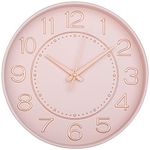 HZDHCLH Wall Clock 10 Inch Silent Non Ticking Clock Round Wall Decor，Wall Clocks for Living Room Kitchen Office (Pink Gold)