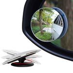 Ampper Upgrade 2" Round Blind Spot Mirrors, Adjustabe HD Glass Convex Wide Angle Rear View Car SUV Universal Fit Stick-On Lens, Pack of 4