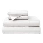 Cosy House Collection 100% Bamboo Viscose Bed Sheet Set - Luxury Rayon Derived from Bamboo - Cooling, Breathable, Silky Soft 4-Piece Deep Pocket Bedding Set (King, White)