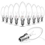 Luxvista 10 x Clear Candle Small Edison Screw Cap SES E14 Lamp Light Bulbs 42W Bulbs Classic C35 Dimmable Screw in LED Replacement Light Bulb for Chandelier, Touch Lamp, Warm White 2700K, AC 220-240 V