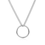 GAVU Tungsten Steel Circle Ring Pendant Necklace for men