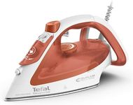 Tefal Easygliss ECO Steam Iron, 260 g/min Steam Boost, 50 g/min Continuous Steam, 270 ml Water Tank, Non-Stick Durilium Soleplate, Auto Off, Anti-drip, Anti-Scale, White & Terracotta, FV5782