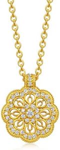 CHOW SANG SANG 999.9 24K Pure Gold Cultural Blessings Diamond Mandala Necklace for Women & Men 47cm 95992N