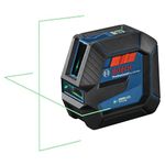 Bosch GLL100-40G Self Leveling Cross Line Laser Level [100 FT] Horizontal & Vertical Mode Electronic Laser Includes Batteries, Magnetic Mounts and Heavy-Duty Pouch