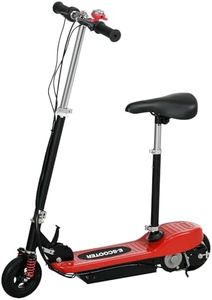 HOMCOM Foldable Ride on Powered Scooter, 120W Motor, with Warning Bell, 15km/h Maximum Speed, Maximum Range 8 KM, for Ages 6-14 Years, Red