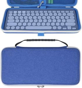 Geekria Keyboard Carrying Case, Hard Shell Protective Travel Bag for Small Compact Keyboard, Compatible with Logitech K380, Logitech Pebble Keys 2 K380s (Blueberry)