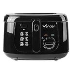 Vencier 2.5L Electric Deep Fryer for Countertops with Non-Stick Coating, Internal Mesh Basket, Safety Handle, and Viewing Window – Effortless Cleaning (Black)