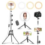 PEYOU 12" Ring Light with 72" Extendable Tripod Stand, Selfie Desk Ring Light with 2 Phone Holders, LED Ring Light for Photography/Recording/YouTube/TikTok,Compatible with All Phones and Cameras