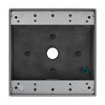 ENERLITES Weatherproof Outlet Box with Three 1/2-in Threaded Outlets, Outdoor Electrical Box, 3 Holes 0.50” Each, 2-Gang, 4.53” Height x 4.53” Length x 2.16” Depth, EN2350,Grey