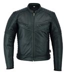 Texpeed Mens Leather Motorcycle Jacket - Touring Motorbike Jacket With Genuine Biker CE Armour (EN 1621-1) Protection L