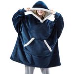 mebiusyhc Oversized Hoodie Sweatshirt Hoodie Blanket - Original Blanket Sweatshirt Super Soft Cozy Warm Comfortable Giant Hoodie, Huge Sweatshirt for Women, Girls, Adults, Men, Boys Blue