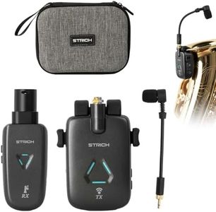 STRICH UHF Rechargeable Wireless Instrument Microphone System with Clip-on Transmitter & Receiver, 99ft Range, Reverb OTG Recording, for Trumpet, Trombone, Saxophone & Brass Instruments