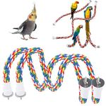 2Pcs Bird Chew Rope Brightly Colored Bird Perch Stand Cotton Bird Ladder Toys for Parrots Parakeets Perching Playing (60CM)