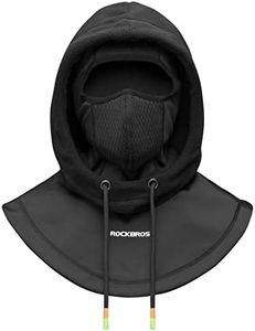 ROCKBROS Ski Mask Thermal Fleece Balaclava Ski Face Mask for Cold Weather Winter Full Face Protective Headgear for Men Women Skiing Cycling Winter Sports Fits Under Helmets Black