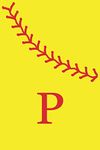 P: Monogram Initial Letter Softball Journal/Notebook for Girls and Women, Personalized Gift, Softball Gift, Softball Players Notebook, Softball Girl ... gift, 120 Pages of 6" x 9" Lined Notebook
