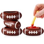 Layhit 4 Pcs Football Dipping Sauce Bowl Football Party Ceramic Condiment Server Chip and Dip Football Bowls Football Serving Dishes for Birthday, Tailgate Party Decorations