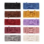 DRESHOW 10 Pack Baby Headbands for Girls Newborn Baby Nylon Headbands with Bows Hair Accessories