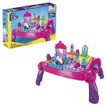 MEGA BLOKS Fisher-Price Toddler Building Blocks, Build n Learn Activity Table with 30 Pieces and Storage, Pink, Kids Age 1+ Years, FFG22