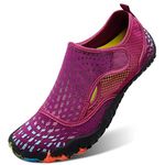 L-RUN Womens Water Shoes for Beach Pool Swim Surf Diving Purple Women 8, Men 6.5 M US