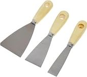 3 Piece Wallpaper & Paint Scraper Tool Set, Wooden Handle and Metal Blade, Perfect DIY Decorating Paint Removal Scraper Tool Set, Great for Filling, Drywall, Putty, Joints 1” 2” 3” 76mm 50mm 25mm