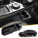 LFOTPP Compatible with Kia EV6 2021-2023 2024 Armrest Storage Box Under Center Console, EV6 Storage Tray with Non-slip Mats Center Console Armrest Organizers, Car Interior Accessories (Black)