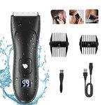 Electric Hair Clippers for Men,Professional Body Hair Trimmer Kit,USB Rechargeable Pubic Hair Trimmer Cordless Body Groomer and Beard Shaver, Waterproof Groin Hair Trimmer with LED Display