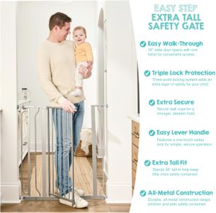 Regalo Extra Tall Baby Gate – Safety Gate for Doorways and Stairs
