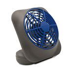 O2COOL Treva 5 Inch Battery Powered Fan Portable Desk Fan 2 Cooling Speeds Battery Powered Fan with Compact Folding & Tilt Design Small Fan Cubicle Accessories (Dark Blue)