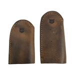 Hide & Drink, Leather Thimble for Thumb & Index Finger, 3 Pairs (6 Pcs) / Finger Protector/Sewing Thimble, Handmade :: Bourbon Brown