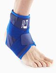 Neo-G Ankle Support, Stabilized Support with Figure of 8 Strap – Support for Arthritis Relief, Joint Pain, Ankle Injuries, Sprains – Adjustable Compression – Class 1 Medical Grade – Unisex – Blue