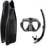 Cressi Pro Star Bag Snorkelling Set - Black, Size 43/Size 44