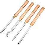 VEVOR Wood Turning Tools for Lathe 4 PCS Set, Carbide Lathe Tools with Diamond Shape, Round, Square Cutters, Turning Lathe Chisels with Comfortable Grip Handles Lathe Tools for Craft DIY Hobbyists