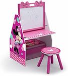 Delta Children Kids Easel and Play Station – Ideal for Arts & Crafts, Drawing, Homeschooling and More - Greenguard Gold Certified, Disney Minnie Mouse