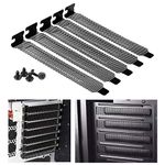 YCDC 5 Pack Black PCI Slot Covers,Hard Steel Dust Filter Blanking Plate,Vented Slot Covers for Computer Cases with 5 Screws