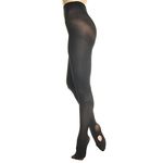 Angelina Women's and Girls' Professional-Grade Convertible Ballet Tights, 1-pack Black, L