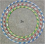 GAX Glitter Hula Hoops 3x - Multicolour Sporting Good - Weight Loss Games - Fitness Activity Hula Hoops - Exercise Hula Hoops for Unisex Kids & Adults - Sports Dance Rings in Small, Medium & Large