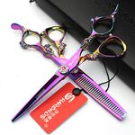 6 Inch Professional Hairdresser's Scissors Dragon Handle Japanese 440c Hair Cutting/thinning Shears for Barber (purple)