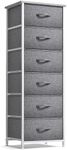 Sorbus Fabric Dresser for Kids Bedroom - Chest of 6 Drawers, Tall Storage Tower, Clothing Organizer, for Closet, for Playroom, for Nursery, Steel Frame, Fabric Bins - Wood Handle (White)