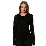 Merino Wool Base Layer Women - 100% Merino Wool Shirt Women Thermal Underwear Long Sleeve T-Shirt for Hiking, . 170 Black, Medium